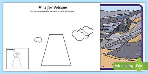 'V' Is for Volcano Craft (teacher made) - Twinkl