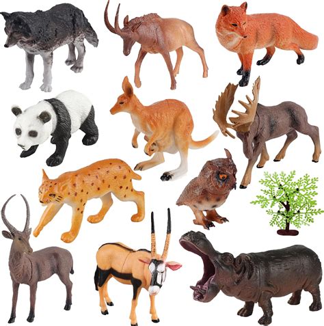 Buy FunBlast Jungle Animal Figure Toy - 12 Pcs Realistic Zoo Animals ...