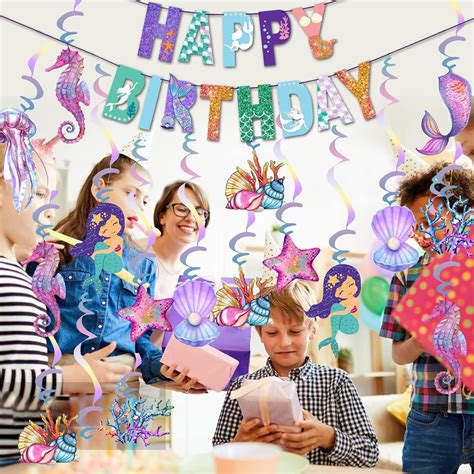 Buy Rainmae Mermaid Party Supplies Birthday Decorations Set--Mermaid ...