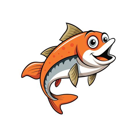 Cheerful Cartoon Salmon Fish Illustration with Vibrant Colors 54801407 ...