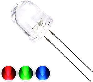 Howay (30 Pieces) Transparent RGB LED 10mm,3V DC 2 Pin Light Emitting ...