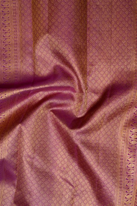Beige and Gold Checks Pure Kanchipuram Silk Saree – Clio Silks