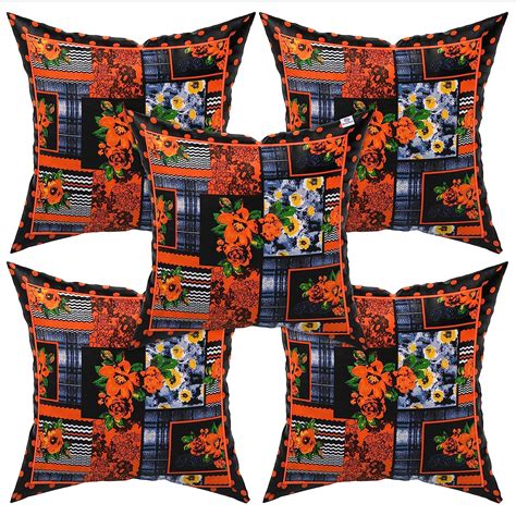 Buy Heart Home Floral Print Cotton Abstract Decorative Throw Pillow ...