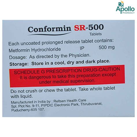 Conformin SR 500 Tablet 10's Price, Uses, Side Effects, Composition ...
