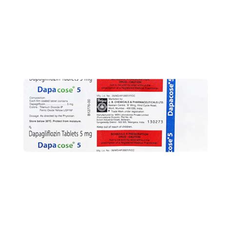 Dapa Cose 5 Tablet: Uses, Side Effects, Price, Dosage & More Info ...