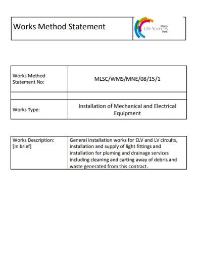 Work Method Statement Examples 的图像结果