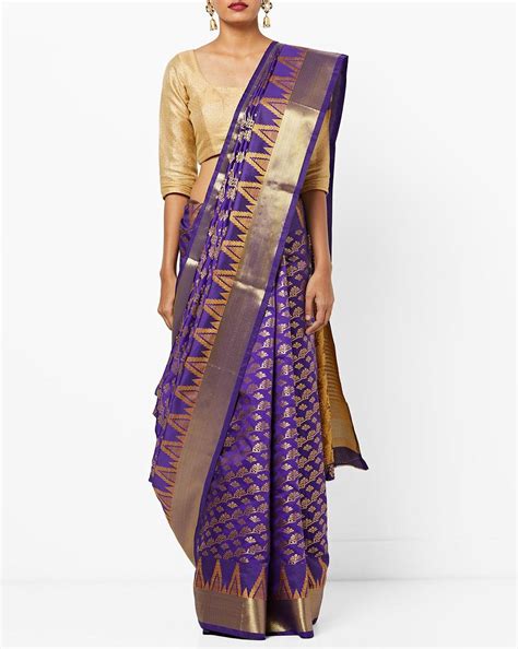 NCBB5373 Banarasi Silk Handloom Saree With Golden Zari Weaving and ...