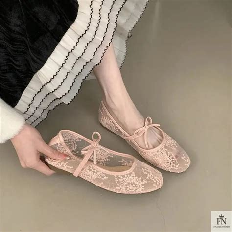 Ballet Flats - Lace Mesh Ballet Flats - Women Flats – Fashionnsio