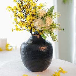 Hammered Flower Vase - Gold, 7.8''