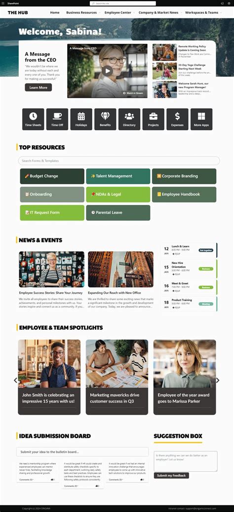 Image result for SharePoint Homepage Design