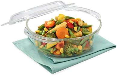 Buy Borosil Glass Casserole Oven and Microwave Safe Serving Bowl with ...