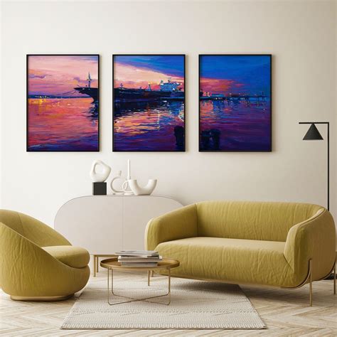 Buy Cargo Ship Set of Three Paintings Online at Best Price - Dessine Art