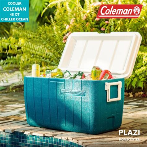 cooler Coleman 48 qt chiller azul ocean | Plazi Homecenter