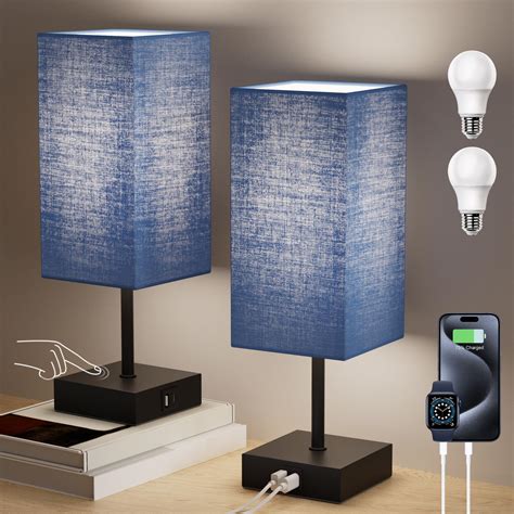 Modern Table Lamps Set of 2, 3-Way Lighting Modes Bedside Table Lamps ...