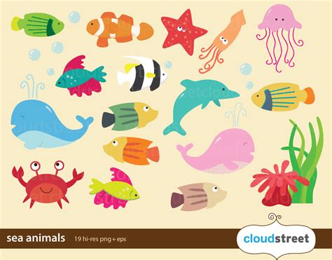 Sea Creatures Illustration Png – Free Clipart #2538947 | Clipart Library