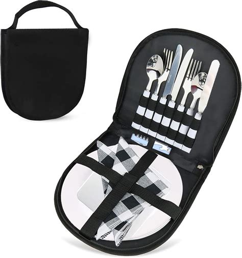 Buy Fangkun Camping Silverware Cutlery Organizer Picnic Eating Utensils ...