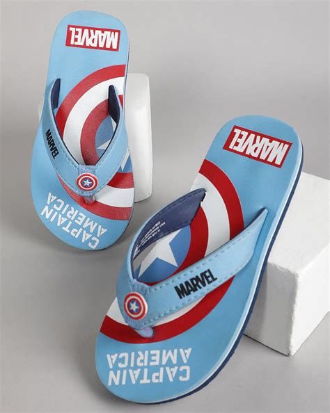Captain America Sky Blue Flip-Flops For Kids Boys – Kidsville