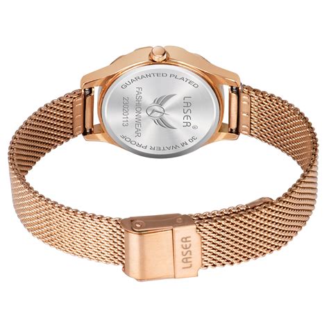 Laser Rosegold Black Seffer Chain Ladies Watch - Laser Watches