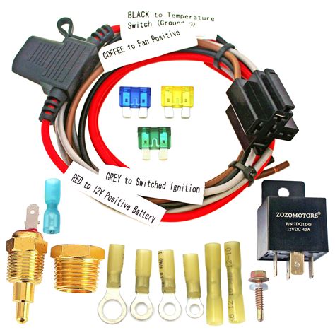 Electric Fan Wiring Kit Electric Fan Relay Kit With Thermostat ...