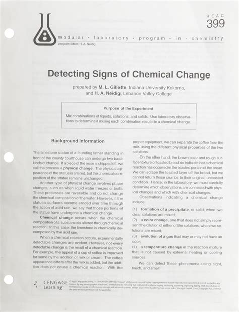 Buy Detecting Signs of Chemical Change: Modular Laboratory Program in ...