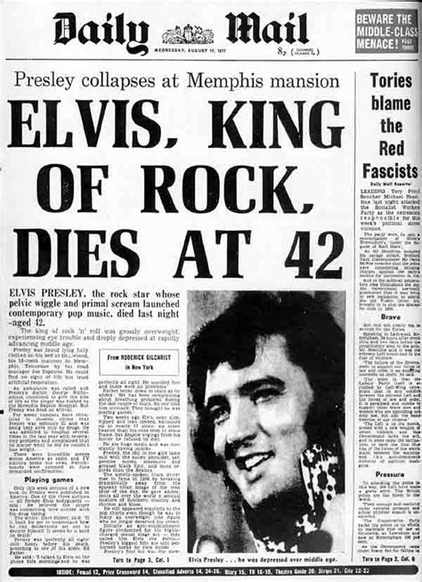 The newspapers the day Elvis died - 3 | Elvis presley, Memories, History