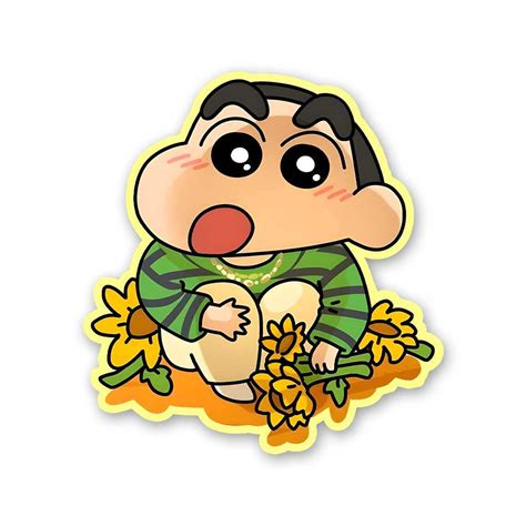 Shinchan With Sunflower Sticker – STICK IT UP
