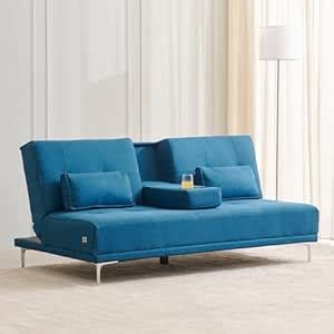Home Centre 2-Seater Blue Fabric Sofa Bed | 181 cm L x 98 cm W x 85 cm ...
