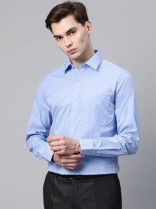 Raymond Men Self Design Formal Blue Shirt - Buy Raymond Men Self Design ...