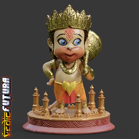 Chibi-Hanuman the Mighty - [Easy Paint] – VedicFutura