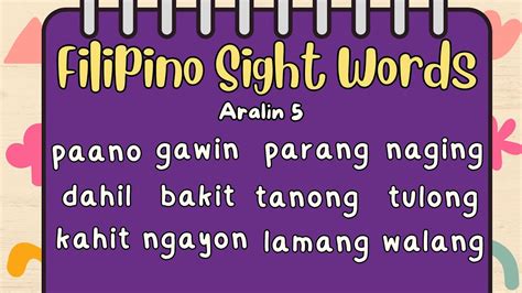 Image result for Tagalog Basic Sight Words