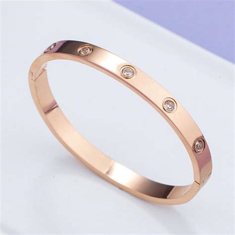 Designs & You Rose Gold Plated AD Studded Anti Tarnish Stainless Steel ...