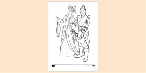 Chang'e and Hou Yi Colouring Sheet | Colouring Sheets