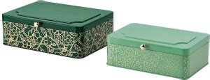 IKEA 50465167 Decoration Box, Set of 2, Green Gold-Colour Storage Box ...