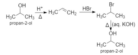 The steps involved in the conversion of propan -2-ol to propan -1-ol ...