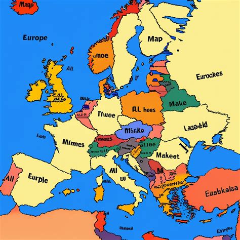 Europe Map with Country Names | Stable Diffusion Online