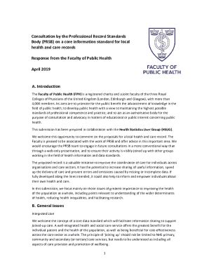 Fillable Online Consultation by the Professional Record Standards Body ...