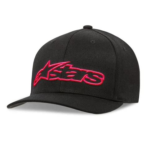 BONÉ ALPINESTARS BLAZE FLEXFIT AG – Preto e Vermelho – JR Speed Racing
