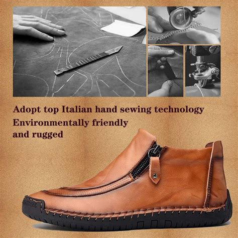 Buy CEKeugo Men's Leather Driving Classic Handmade Ankle Casual ...