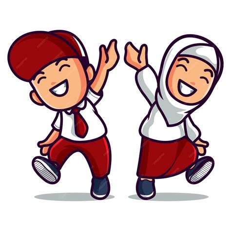 Elementary school cartoon character | Premium Vector