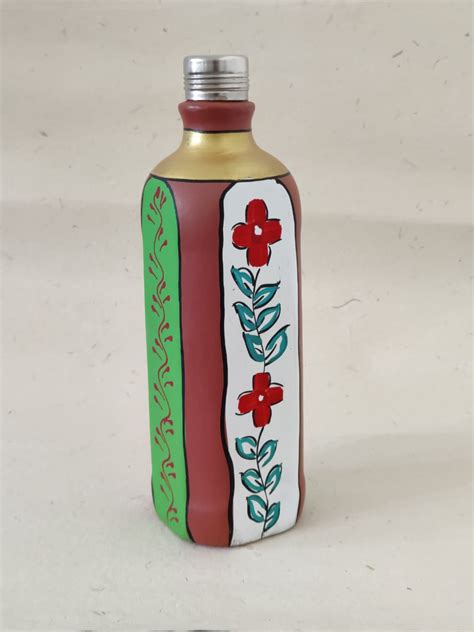 Terracotta Clay Water Bottle - Leaf 1L - Avman Studio