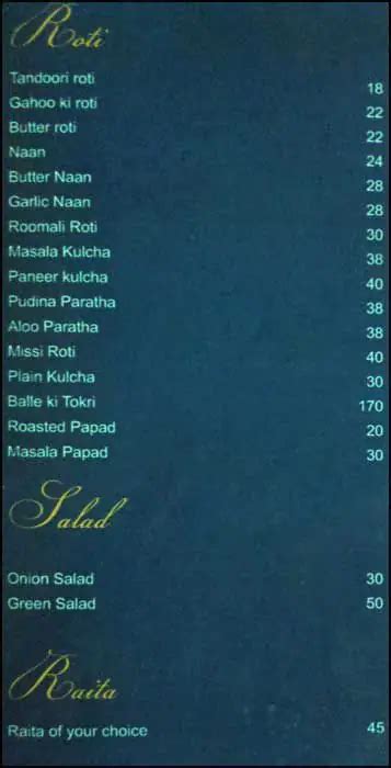 Menu at MS Balle Balle Restaurant, Hyderabad