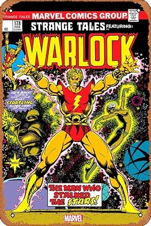Muecddoa Vintage Tin Sign ADAM WARLOCK STRANGE TALES #178 FACSIMILE ...