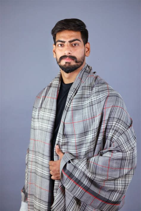 Check Border Shawl For Men – The Shawl Studio