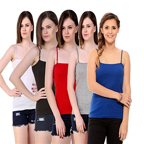 Buy Friskers Women's Camisole Tank Top Pack of 5 (Multi Color) at Amazon.in