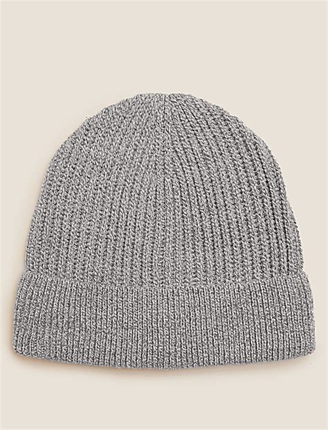 Buy Rib Knit Beanie Hat at Marks & Spencer