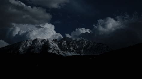 Download wallpaper 3840x2160 mountains, night, clouds, peaks 4k uhd 16: ...