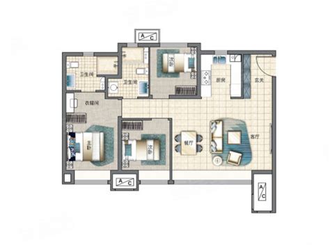 蓝光长岛城3室2厅99平米户型图-楼盘图库-宝鸡新房-购房网