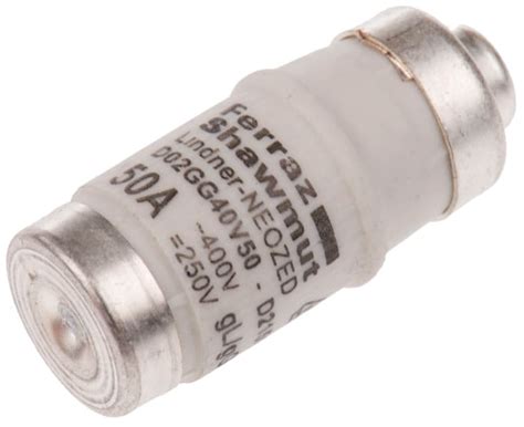 D215191 Mersen | Mersen 50A D02 Neozed Fuse, gG, 400V ac | 377-0308 | RS