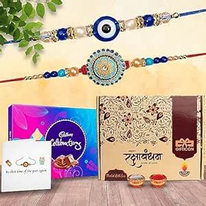 Gifticon Rakhi Gift set for Brother with 2 Rakhis Celebrations Roli ...