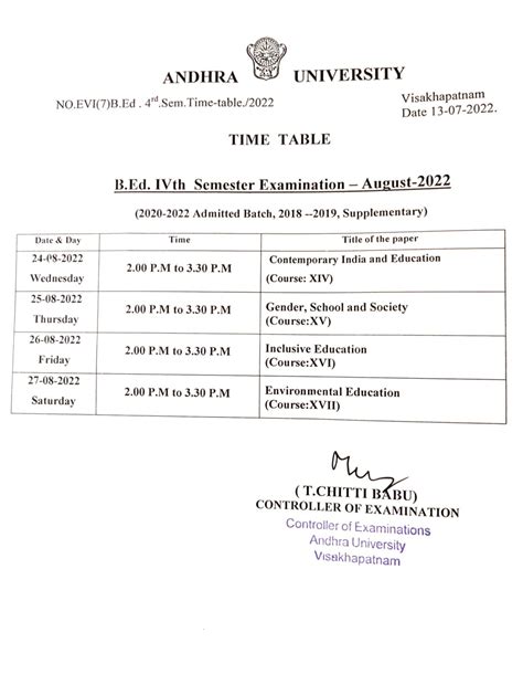Andhra University Examination Computerization System & Certificate ...